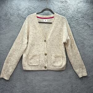 Sundry Size 1 Wool Blend Oui Cardigan Oatmeal Color Front Buttons Soft Comfort